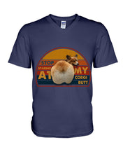 Load image into Gallery viewer, Corgi Stop Staring At My Butt Gift For Dog Lovers Guys V-Neck
