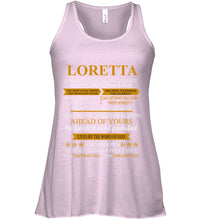 Load image into Gallery viewer, Loretta Custom Name Gift A Warrior's Mentality With A Poet's Soul Ladies Flowy Tank

