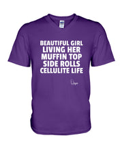 Load image into Gallery viewer, Beautiful Girl Living Her Muffin Top Side Rolls Cellutite Life Guys V-Neck
