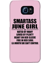 Load image into Gallery viewer, Birthday Gift For Smartass June GirlHeart On Her Sleeve Phone case
