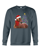 Load image into Gallery viewer, Cute Horse With Santa Hat Lovely Christmas Tree Gift For Horse Lovers Sweatshirt
