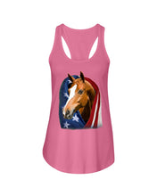 Load image into Gallery viewer, Horse Covered Into USA Flag Meaningful Gift For Men Ladies Flowy Tank
