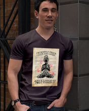 Load image into Gallery viewer, I'm Mostly Peace Love And Light Yoga Gift For Yoga Lovers Guys V-Neck
