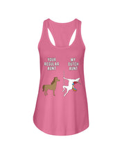 Load image into Gallery viewer, Funny Unicorn Difference Between Your Regular Aunt And My Dutch Aunt Ladies Flowy Tank
