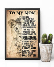 Load image into Gallery viewer, I Love You Do Mom I Do Love With Lion Best Gift For Mom Vertical Poster

