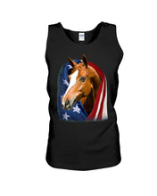 Load image into Gallery viewer, Horse Covered Into USA Flag Meaningful Gift For Men Unisex Tank Top
