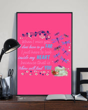 Load image into Gallery viewer, Butterflies When I Miss You I Just Have To Look Inside My Heart Gift For Lover Vertical Poster
