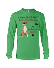 Load image into Gallery viewer, A Woman Can't Survive On Self-quarantine Alone Also Needs Boxer Unisex Long Sleeve

