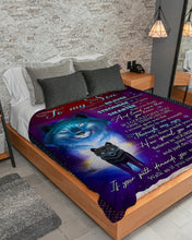 Load image into Gallery viewer, If I Could Give You One Thing Black Wolf Reflection Mama Gift For Son Sherpa Blanket

