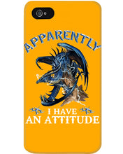 Load image into Gallery viewer, Apparently I Have An Attitude Blue Dragon Phone case
