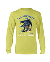 Load image into Gallery viewer, Apparently I Have An Attitude Blue Dragon Unisex Long Sleeve
