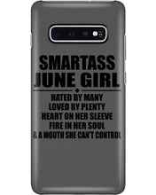 Load image into Gallery viewer, Birthday Gift For Smartass June GirlHeart On Her Sleeve Phone case
