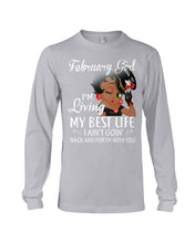 Load image into Gallery viewer, Betty Boop February Girl Living My Best Life Birthday Meaningful Gift Unisex Long Sleeve
