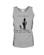 Load image into Gallery viewer, A Girl Her Dog Her Horse It's A Beautiful Thing Unisex Tank Top
