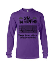 Load image into Gallery viewer, Cute Coffee Cup Shh I’m Napping Please Do Not Disturb Gift For Nurse Unisex Long Sleeve
