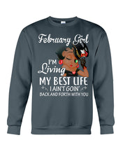 Load image into Gallery viewer, Betty Boop February Girl Living My Best Life Birthday Meaningful Gift Sweatshirt
