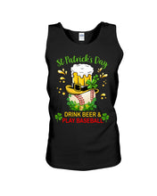 Load image into Gallery viewer, Baseball Drink Beer Day St Patrick's Day Gift For Baseball Lovers Unisex Tank Top
