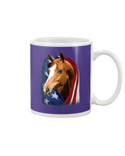 Load image into Gallery viewer, Horse Covered Into USA Flag Meaningful Gift For Men Mug
