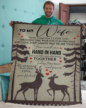 Load image into Gallery viewer, Hunting Deer You And Me Hand In Hand Gift For Wife Sherpa Blanket
