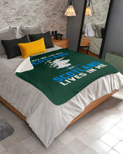Load image into Gallery viewer, I May Not Live In Scotland But Scotland Lives In Me Custom Design Sherpa Blanket
