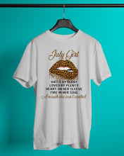 Load image into Gallery viewer, July Girl Hated By Many Loved By Plenty Trending For Birthday Gift Guys Tee
