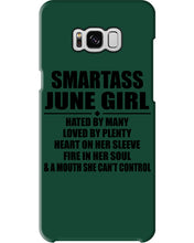 Load image into Gallery viewer, Birthday Gift For Smartass June GirlHeart On Her Sleeve Phone case

