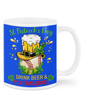 Load image into Gallery viewer, Baseball Drink Beer Day St Patrick's Day Gift For Baseball Lovers Mug
