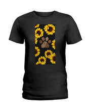 Load image into Gallery viewer, Dog Paw Sunflower  Special Custom Design For Dog Lovers Ladies Tee
