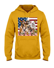 Load image into Gallery viewer, Bull Dogs USA Flag And Butterfly Pattern Gift For Dog Lovers Hoodie
