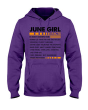 Load image into Gallery viewer, June Girl Facts Very Friendly But Dangerous Custom Design Hoodie
