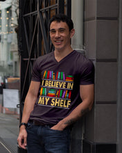 Load image into Gallery viewer, I Believe In My Shelf Trending For Book Lovers Guys V-Neck
