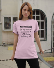 Load image into Gallery viewer, Australian  Girl My Face Definitely Will Say It For Personalized Nation Gift Guys Tee
