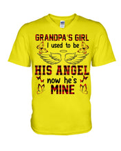 Load image into Gallery viewer, Grandpa's Girl I Used To Be His Angel Gift For Men Guys V-Neck
