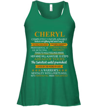 Load image into Gallery viewer, Cheryl Custom Name Gift A Warrior's Mentality With A Poet's Soul Ladies Flowy Tank
