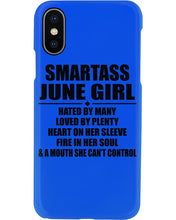 Load image into Gallery viewer, Birthday Gift For Smartass June GirlHeart On Her Sleeve Phone case

