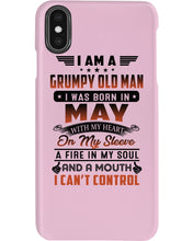 Load image into Gallery viewer, I'm A Grumpy Old Man I Was Born In May With My Heart Phone case
