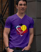 Load image into Gallery viewer, Lovely Phone Case My Heart Is On Field Gift For Softball Lovers Guys V-Neck
