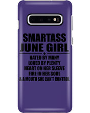 Load image into Gallery viewer, Birthday Gift For Smartass June GirlHeart On Her Sleeve Phone case
