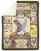 Load image into Gallery viewer, I Am An Imperfect Person By A Loved Perfect God Gift For March Girl Sherpa Blanket
