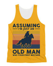 Load image into Gallery viewer, Assuming I'm Just An Old Man Was Your First Mistake Gift For Horse Lovers Unisex Tank Top
