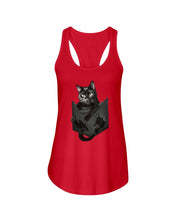 Load image into Gallery viewer, Cat In Your Front Pocket Perfect Gift For Friends Who Loves Cat Ladies Flowy Tank
