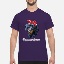 Load image into Gallery viewer, Dachshund Mom With Polka Dots Hair Red Bow Gift For Dog Lovers Guys Tee
