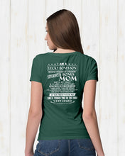 Load image into Gallery viewer, I Am A Lucky Bonus Son Because I'm Raised By A Freaking Awesome Mom Ladies Tee

