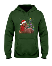 Load image into Gallery viewer, Cute Horse With Santa Hat Lovely Christmas Tree Gift For Horse Lovers Hoodie
