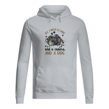Load image into Gallery viewer, All I Need IS Love And A Camera And A Dog Gift For Dog Lovers Hoodie
