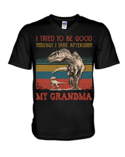 Load image into Gallery viewer, Grandma Gift For Grandson I Tried To Be Good But I Take After Guys V-Neck
