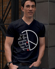 Load image into Gallery viewer, Image All The People Living Life In Peace Custom Design For Friends Guys V-Neck
