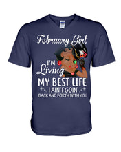 Load image into Gallery viewer, Betty Boop February Girl Living My Best Life Birthday Meaningful Gift Guys V-Neck
