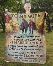 Load image into Gallery viewer, Fishing Destiny Made Us A Couple Grumpy Old Husband Gift For Wife Sherpa Blanket
