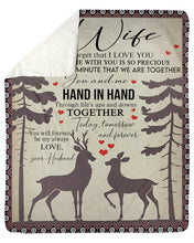 Load image into Gallery viewer, Hunting Deer You And Me Hand In Hand Gift For Wife Sherpa Blanket

